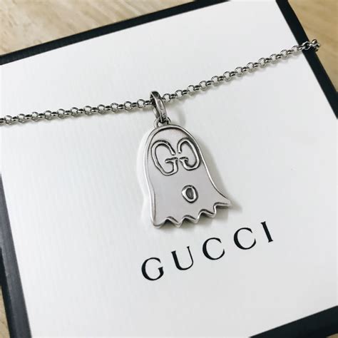 gucci ghost enamel necklaces|gucci ghost necklace in silver.